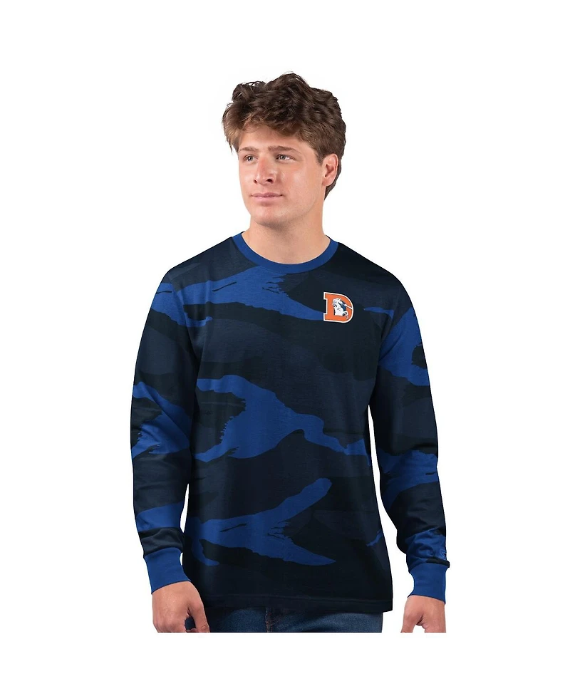 Starter Men's Navy/Royal Denver Broncos Thursday Night Gridiron Logo Long Sleeve T-Shirt