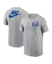 Nike Men's Heather Gray Detroit Tigers Cooperstown Collection Large Logo 2-Hit T-Shirt