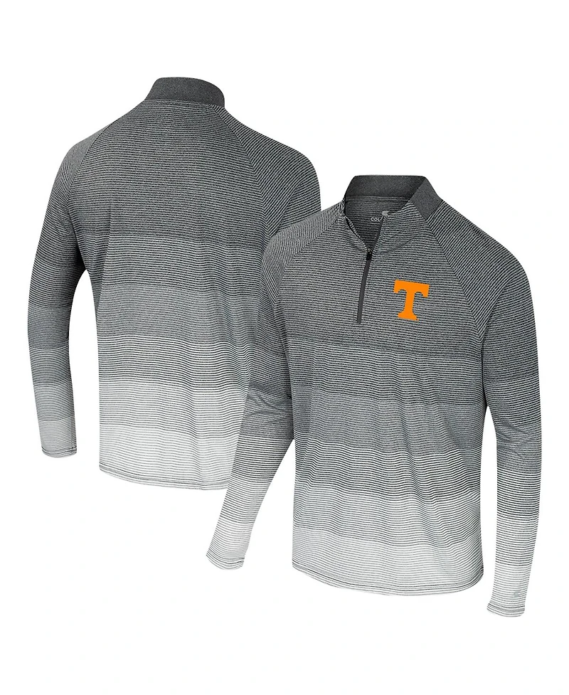 Colosseum Men's Gray Tennessee Volunteers Ai Striped Mesh Quarter-Zip Raglan Windshirt