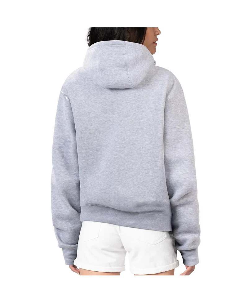 G-iii 4Her by Carl Banks Women's Heather Gray Kansas City Chiefs Football Logo Fleece Tri-Blend Pullover Hoodie