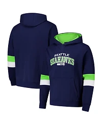 G-iii Sports by Carl Banks Men's College Navy/Neon Green Seattle Seahawks Adaptive Faceoff Pullover Hoodie