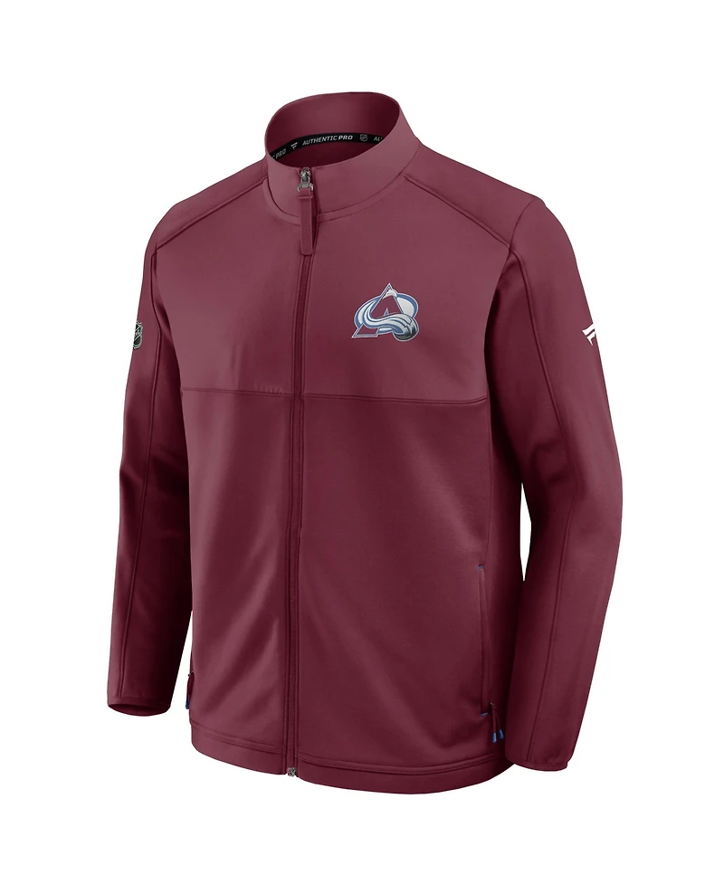 Fanatics Men's Burgundy Colorado Avalanche Authentic Pro Rink Full-Zip Jacket