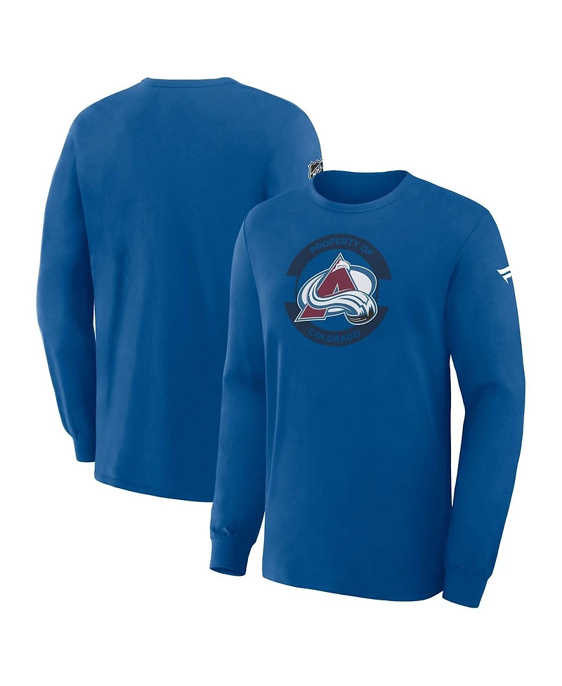 Fanatics Men's Blue Colorado Avalanche Authentic Pro Property Of Practice Long Sleeve T-Shirt