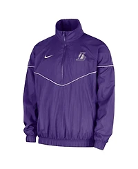 Nike Men's Purple Los Angeles Lakers Courtside Windrunner Woven Half-Zip Jacket