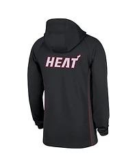 Nike Men's Black Miami Heat Authentic On Court Zone Quarter-Zip Dri-fit Hoodie Jacket