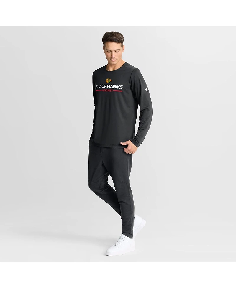 Fanatics Men's Black Chicago Blackhawks Authentic Pro Rink Tech Long Sleeve T-Shirt