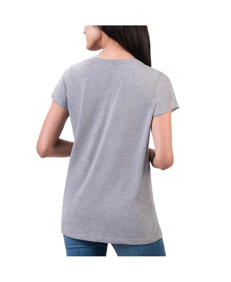 G-iii 4Her by Carl Banks Women's Heather Gray Houston Texans Super-Slim Fit Lightweight H-Town V-Neck T-Shirt