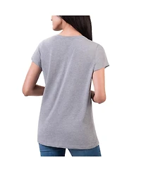 G-iii 4Her by Carl Banks Women's Heather Gray Houston Texans Super-Slim Fit Lightweight H-Town V-Neck T-Shirt