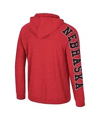 Colosseum Men's Scarlet Nebraska Huskers Back Business Long Sleeve Raglan T-Shirt