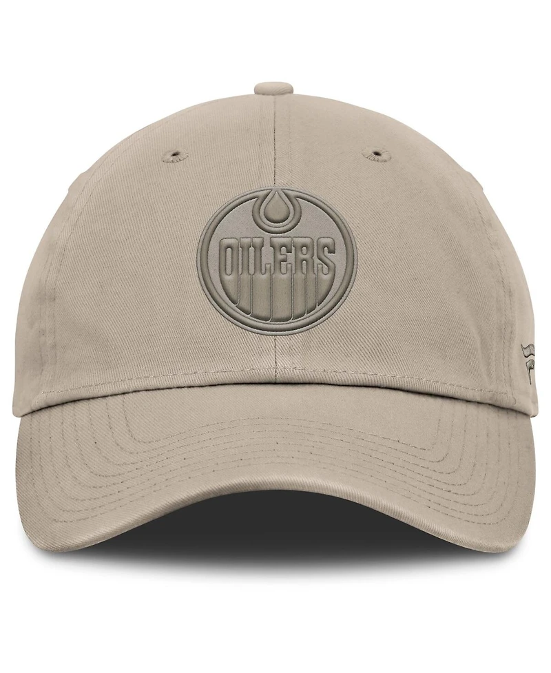 Fanatics Men's Tan Edmonton Oilers Authentic Pro Road Adjustable Hat
