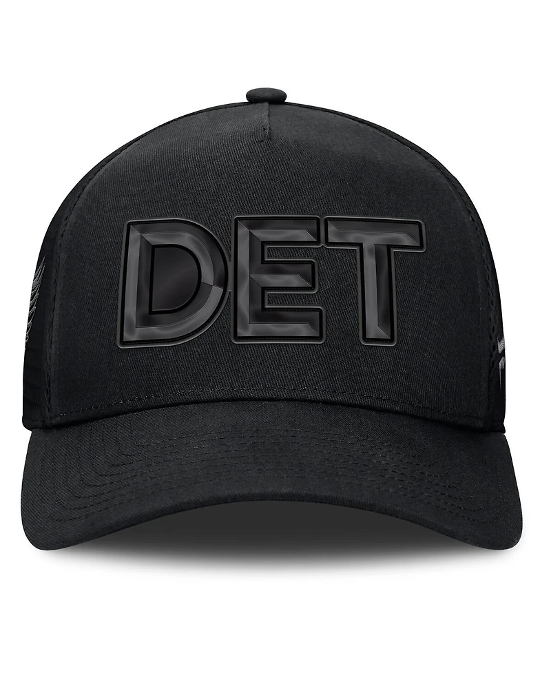 Fanatics Men's Black Detroit Red Wings Authentic Pro Road Team Code Trucker Adjustable Hat