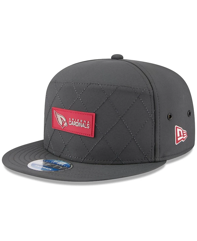 New Era Men's Charcoal Arizona Cardinals 2025 Sideline Cold Weather Split Panel 9FIFTY Snapback Hat