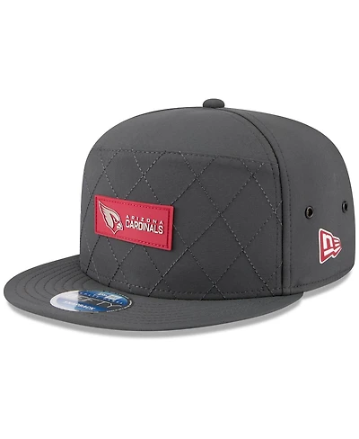 New Era Men's Charcoal Arizona Cardinals 2025 Sideline Cold Weather Split Panel 9FIFTY Snapback Hat