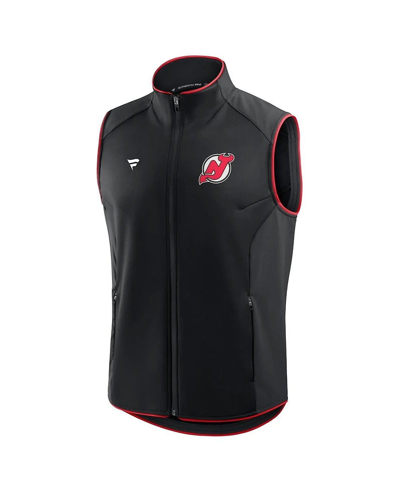 Fanatics Men's Black New Jersey Devils Authentic Pro Rink Full-Zip Vest
