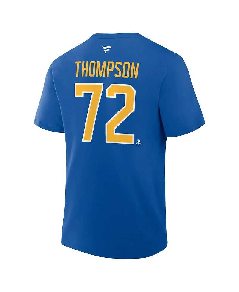 Fanatics Men's Tage Thompson Royal Buffalo Sabres Authentic Stack Name Number T-Shirt