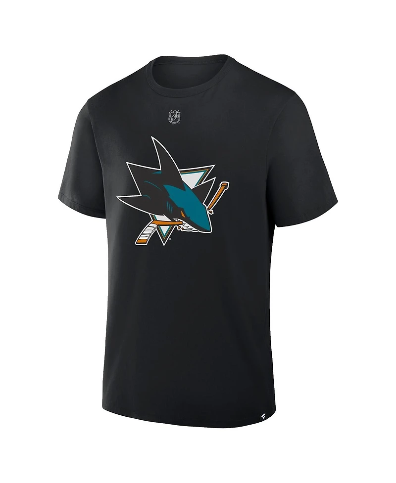 Fanatics Men's Macklin Celebrini Black San Jose Sharks Authentic Stack Name and Number T-Shirt