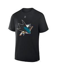 Fanatics Men's Macklin Celebrini Black San Jose Sharks Authentic Stack Name and Number T-Shirt