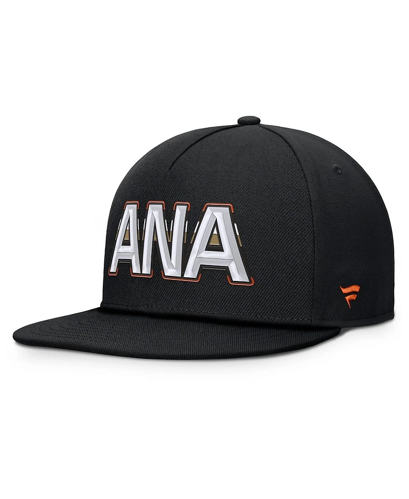 Fanatics Men's Black Anaheim Ducks Authentic Pro Rink Team Code Snapback Hat