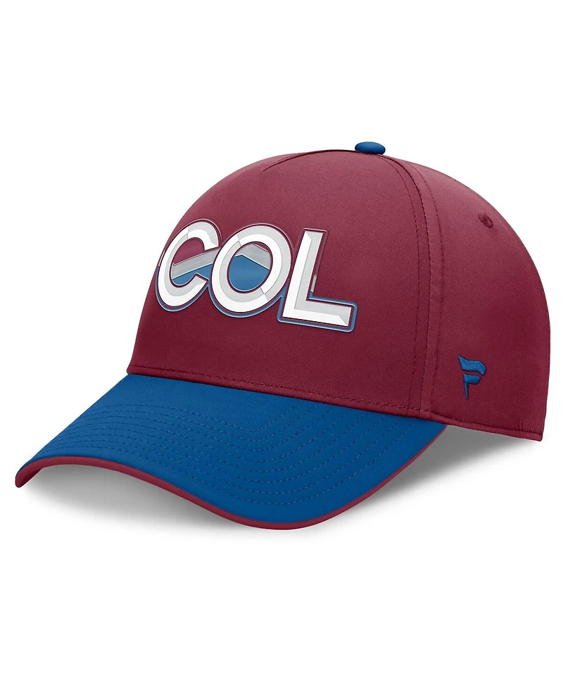 Fanatics Men's Burgundy/Blue Colorado Avalanche Authentic Pro Rink Team Code Flex Hat