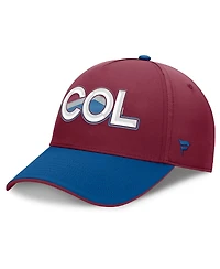 Fanatics Men's Burgundy/Blue Colorado Avalanche Authentic Pro Rink Team Code Flex Hat