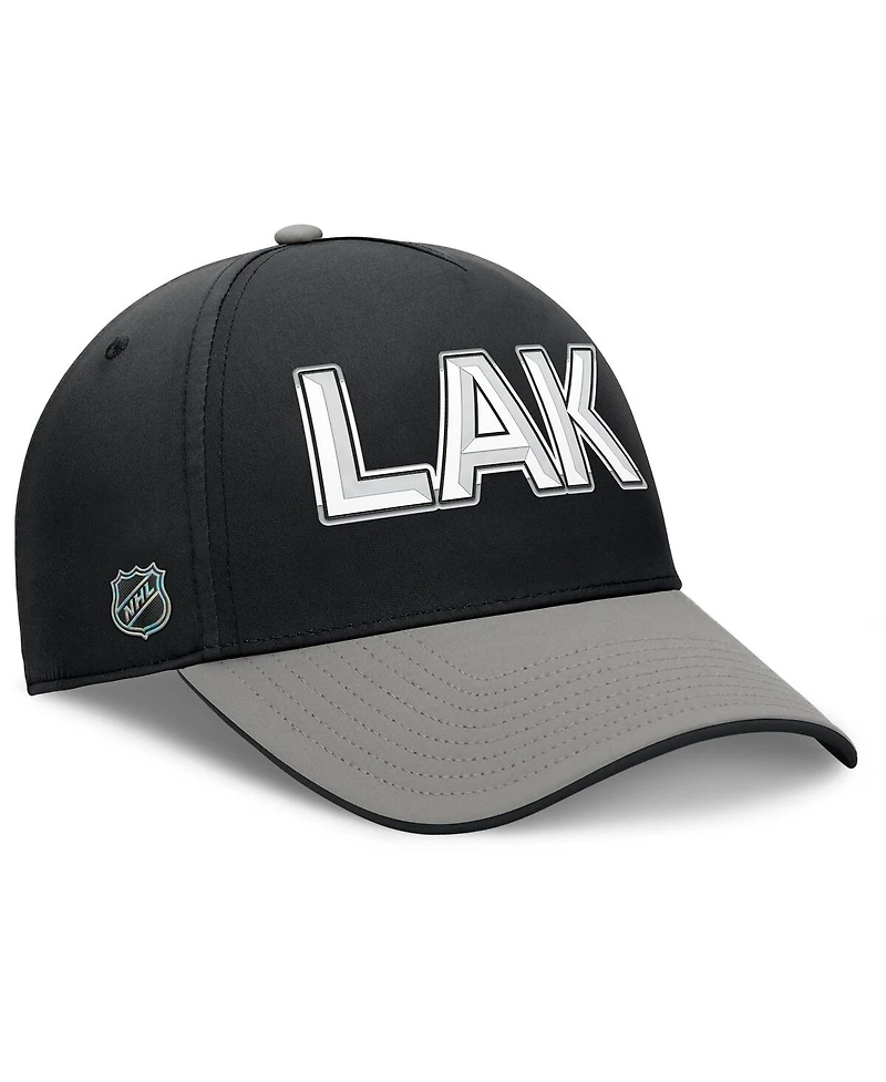 Fanatics Men's Black/Gray Los Angeles Kings Authentic Pro Rink Team Code Flex Hat