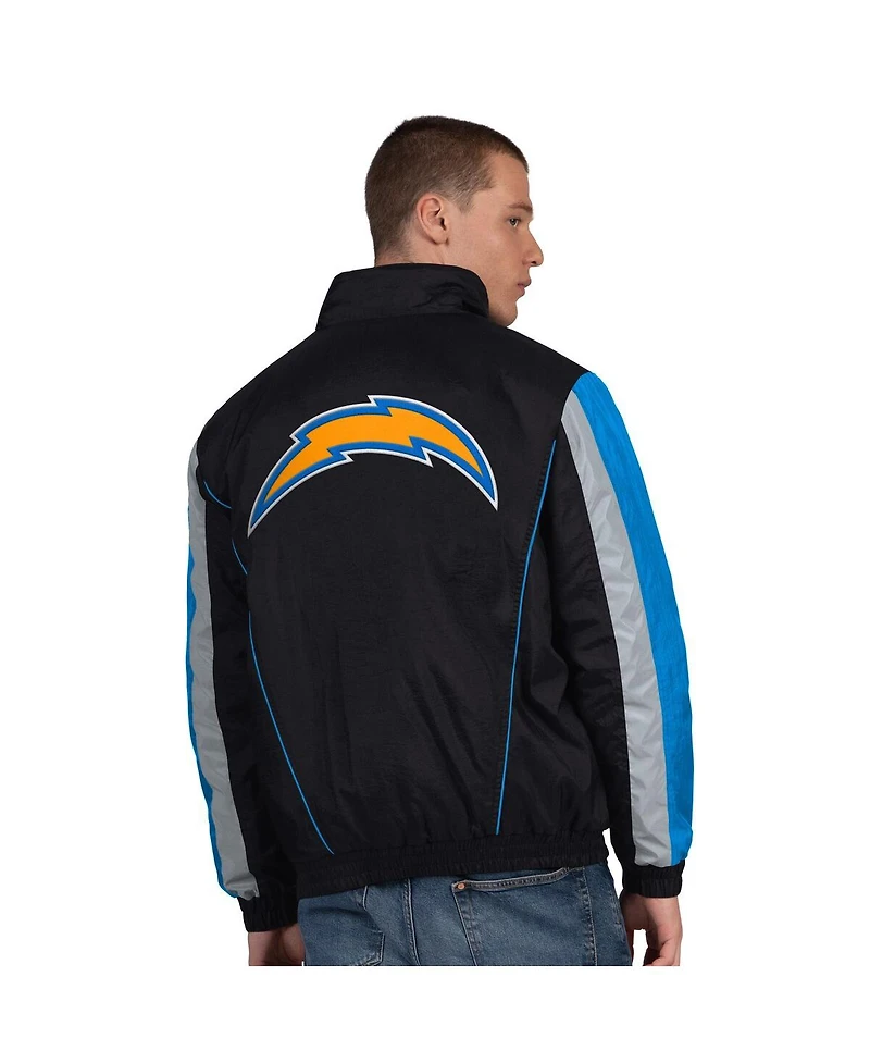 Starter Men's Black Los Angeles Chargers Thursday Night Gridiron Half-Zip Jacket