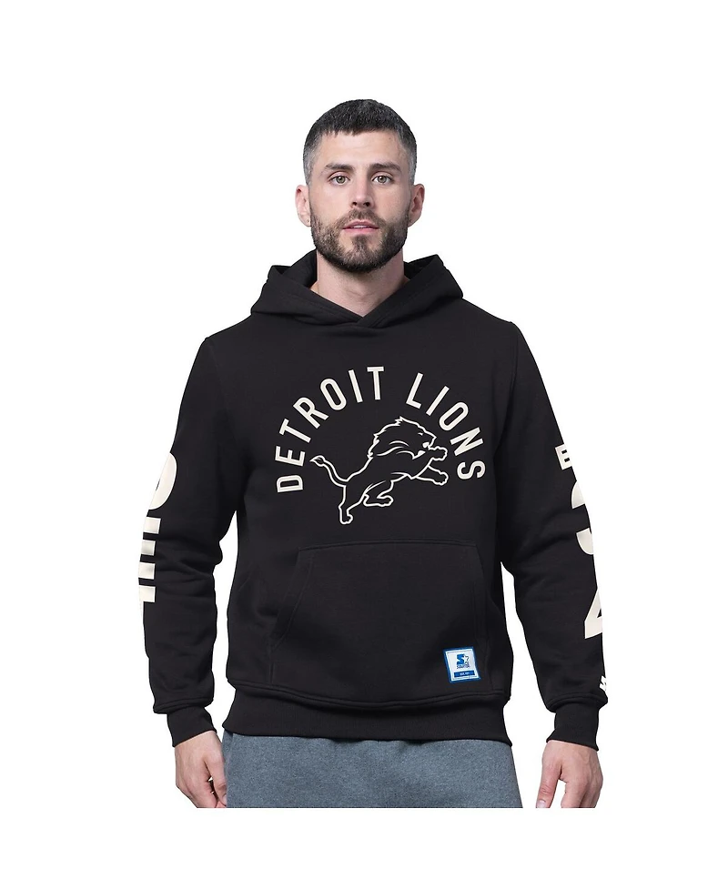 Starter Men's Black Detroit Lions Handoff Fleece Hoodie Sweatshirt