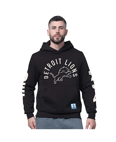 Starter Men's Black Detroit Lions Handoff Fleece Hoodie Sweatshirt