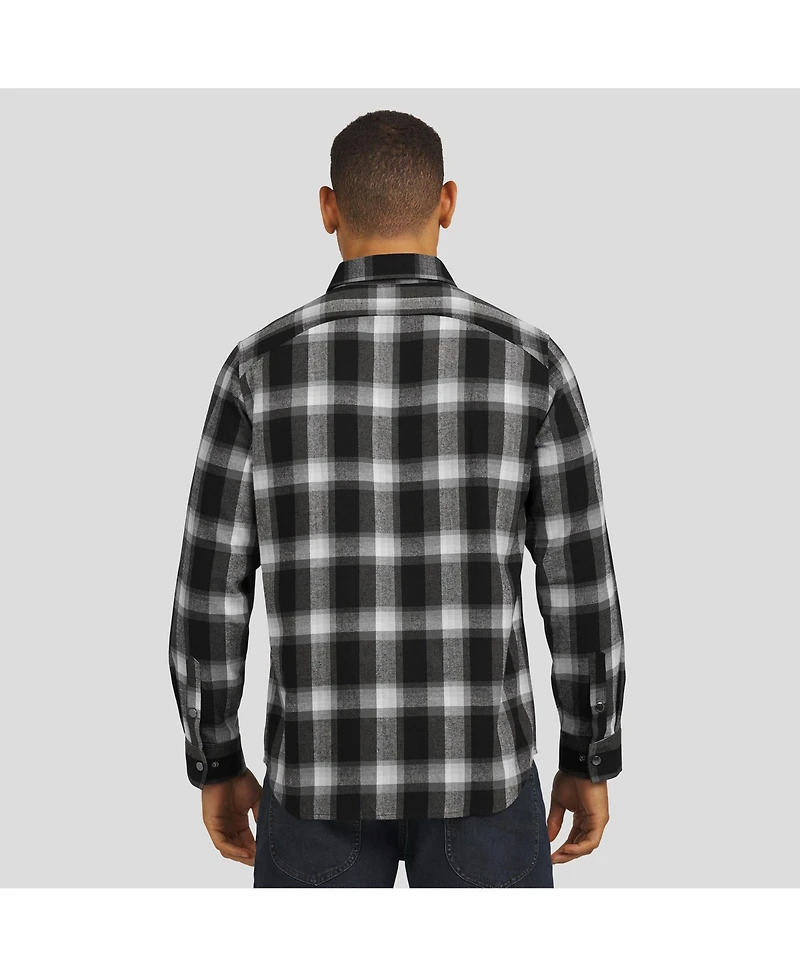 Fanatics Men's Darius Rucker Collection by Black Pittsburgh Steelers Flannel Plaid Full-Snap Shirt