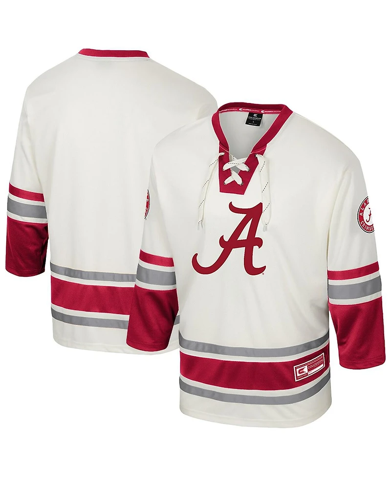 Colosseum Men's Cream Alabama Crimson Tide Puck Proud Fashion Hockey Jersey