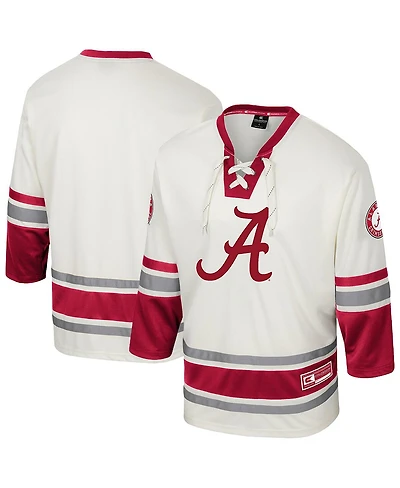 Colosseum Men's Cream Alabama Crimson Tide Puck Proud Fashion Hockey Jersey