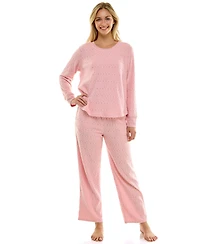 Roudelain Women's 2-Piece Long-Sleeve Crewneck Top and Pants Set