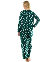 Roudelain Women's 2-Piece Printed Long-Sleeve Top and Straight Leg Pants