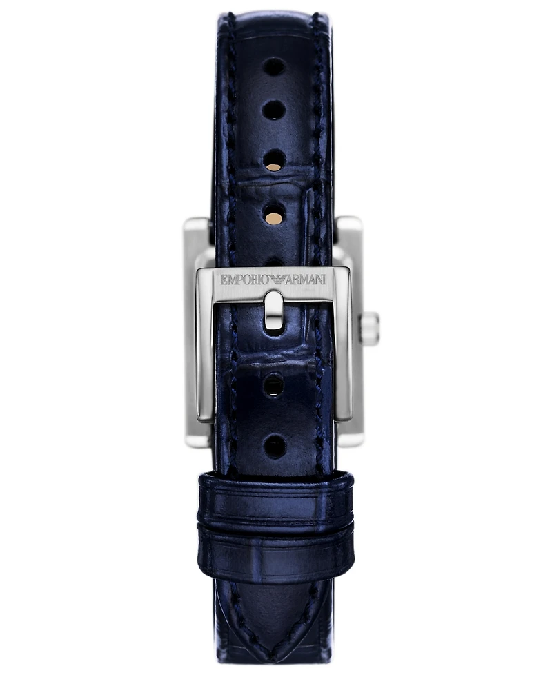 Emporio Armani Women's Two-Hand Blue Leather Watch, 26mm