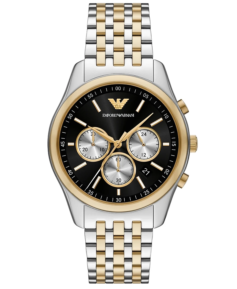 Emporio Armani Men's Chronograph Two-Tone Stainless Steel Watch, 41mm