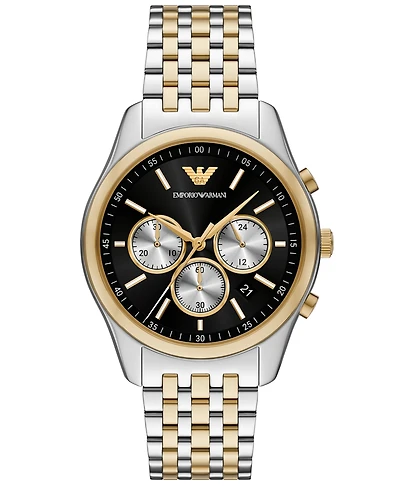 Emporio Armani Men's Chronograph Two-Tone Stainless Steel Watch, 41mm