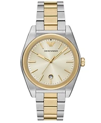 Emporio Armani Men's Three-Hand Two-Tone Stainless Steel Watch, 41mm