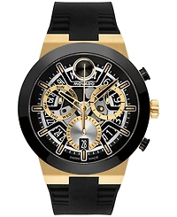 Movado Men's Bold Fusion Swiss Quartz Chrono Black Silicone Watch, 44.50mm