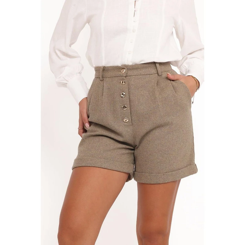 Petal and Pup Women's Denise Tailored Shorts - Taupe