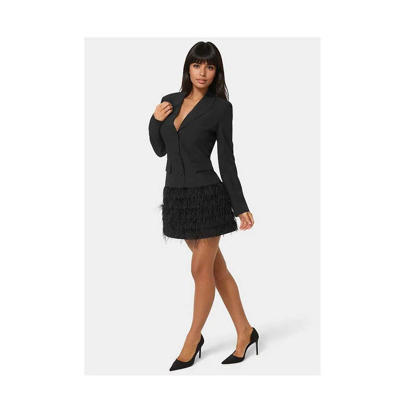 Bebe Women's Feather Blazer Dress