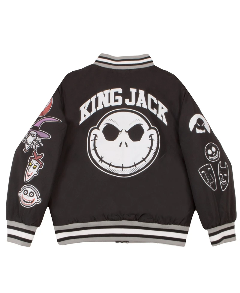 Nightmare Before Christmas Boys Casual Graphic Varsity Bomber Jacket