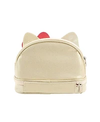 Hello Kitty Character Face White Glitter 6" Cosmetic Pouch
