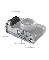 SmallRig L-Shape Mount Plate with Silicone Handle for Fujifilm X100VI and X100V Camera, Silver