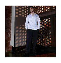 Campus Sutra Men's Chalk White Satin Lustre Shirt