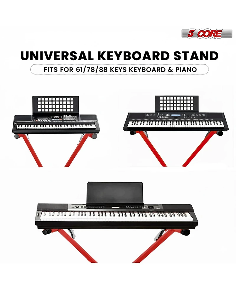 5 Core Keyboard Stand X Shape Height Adjustable Foldable Portable Key Board Dj Controller Stands