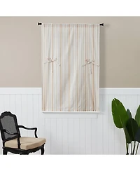 Kate Aurora Country Farmhouse Cotton Striped Tie Up Window Curtain - 63 in. Long