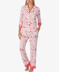Kate Spade New York Women's 2-Piece Sleepwear 3/4-Sleeve Top and Pajama Pants Set