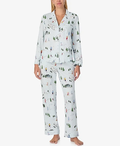 Kate Spade New York Women's 2-Piece Sleepwear Long-Sleeve Top and Pajama Pants Set