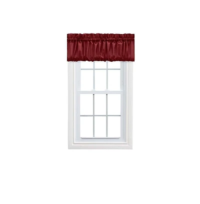 Ellis Stacey 1.5" Rod Pocket High Quality Fabric Solid Color Window Balloon Valance 60"x15" Merlot