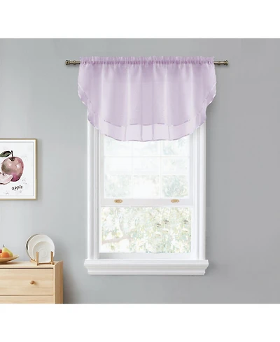 Kate Aurora Living Double Layered Sheer Rod Pocket Ascot Window Valances